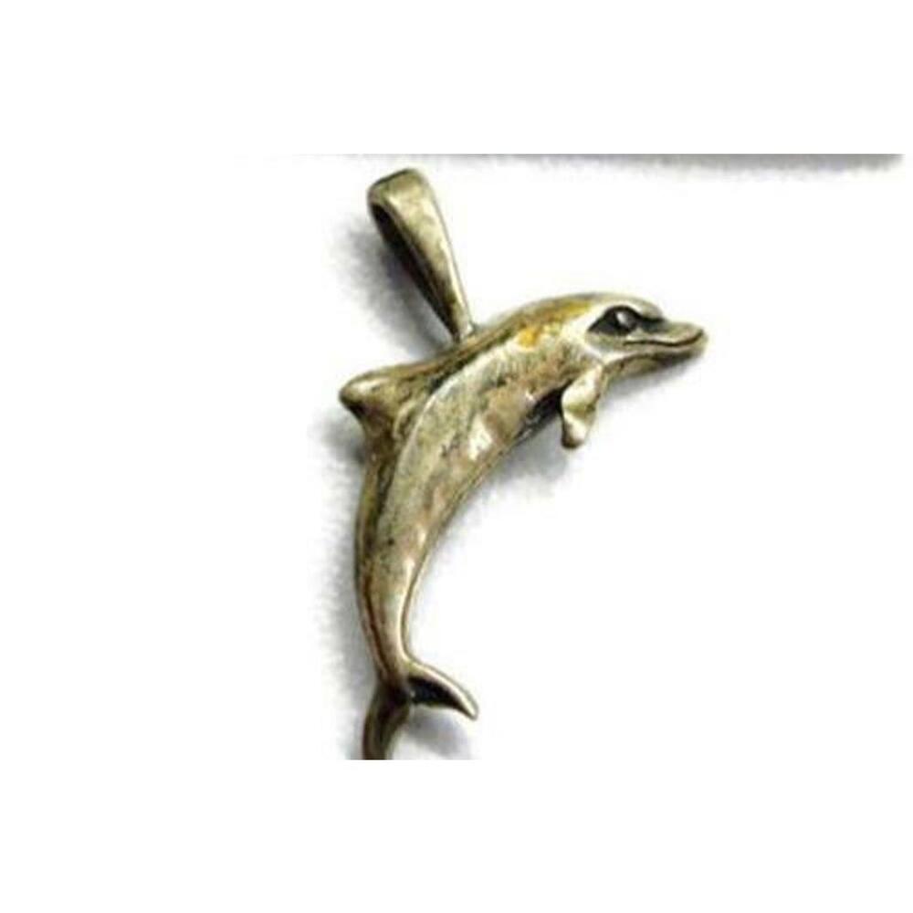 Dolphin Jumping Solid 925 Pendant Heavy Patina Vi… - image 3